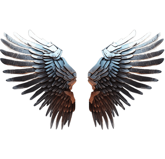two wings of cybersecurity banner illustration